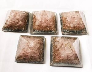 Rose Quartz copper layer orgone baby pyramids