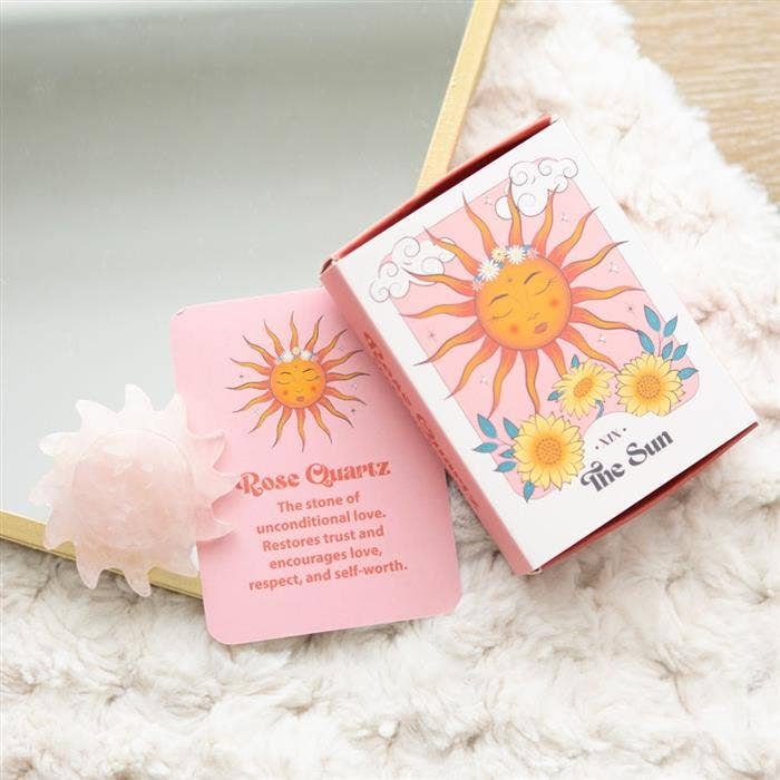 Rose Quartz Crystal Sun Keepsake Stone In A Box - Image 5