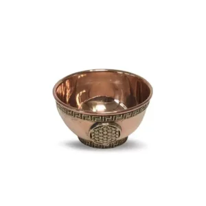 Tibetan Incense Burner / Copper Flower of LIfe Offering Bowl