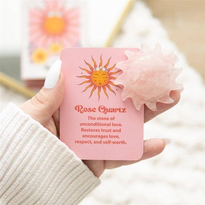 Rose Quartz Crystal Sun Keepsake Stone In A Box - Image 4