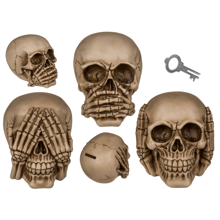Savings bank, Skull - The 3 Monkeys (See No,