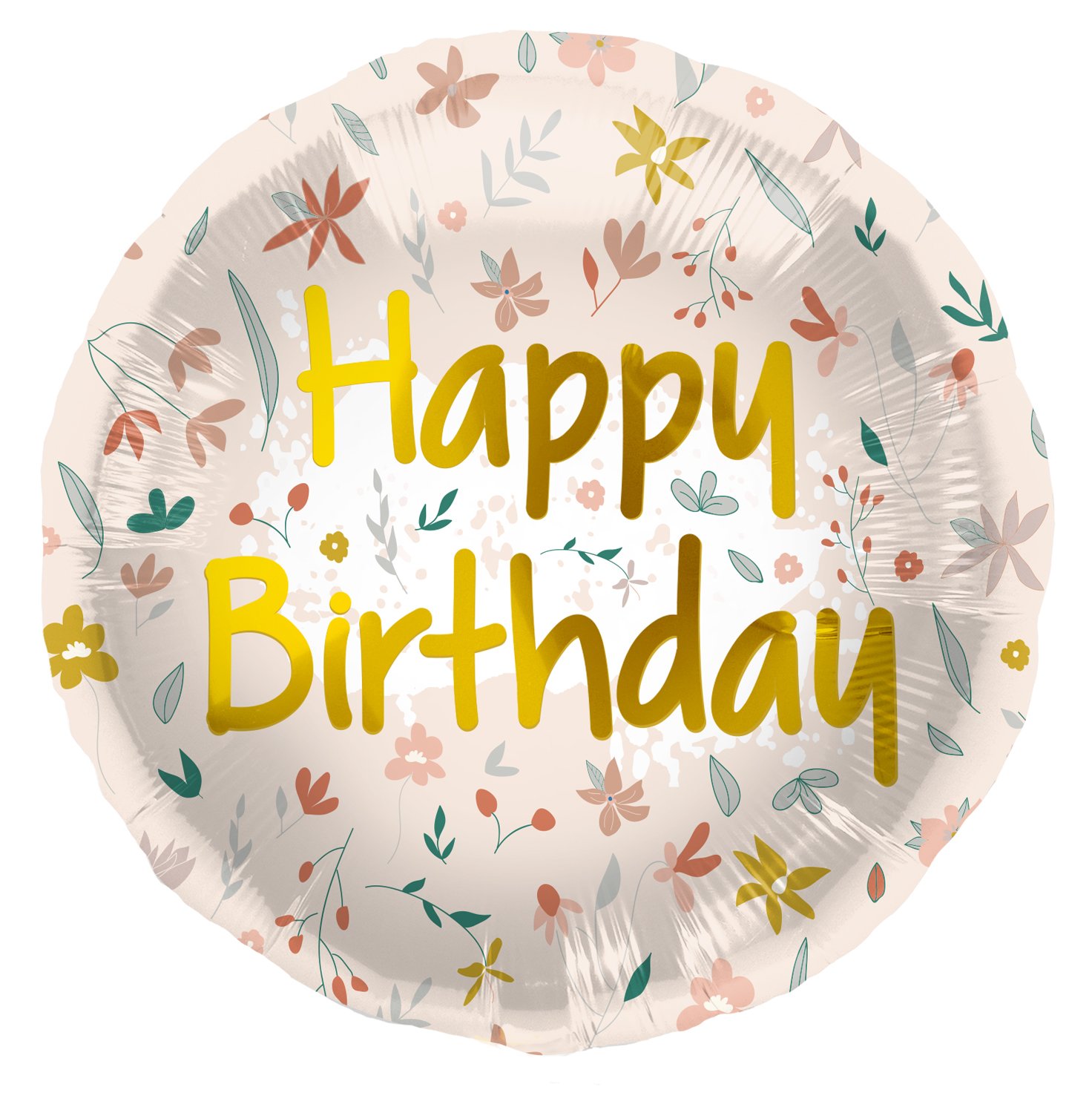 Foil Balloon Birthday Cute Flowers Pink - 45 cm