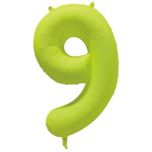 Foil Balloon Number 9 - Neon Yellow - 86 cm