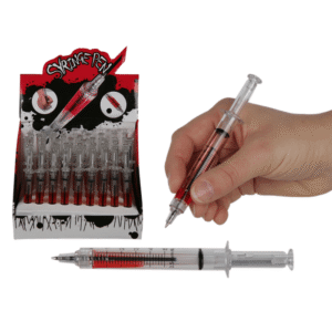 Syringe Pen with red liquid,