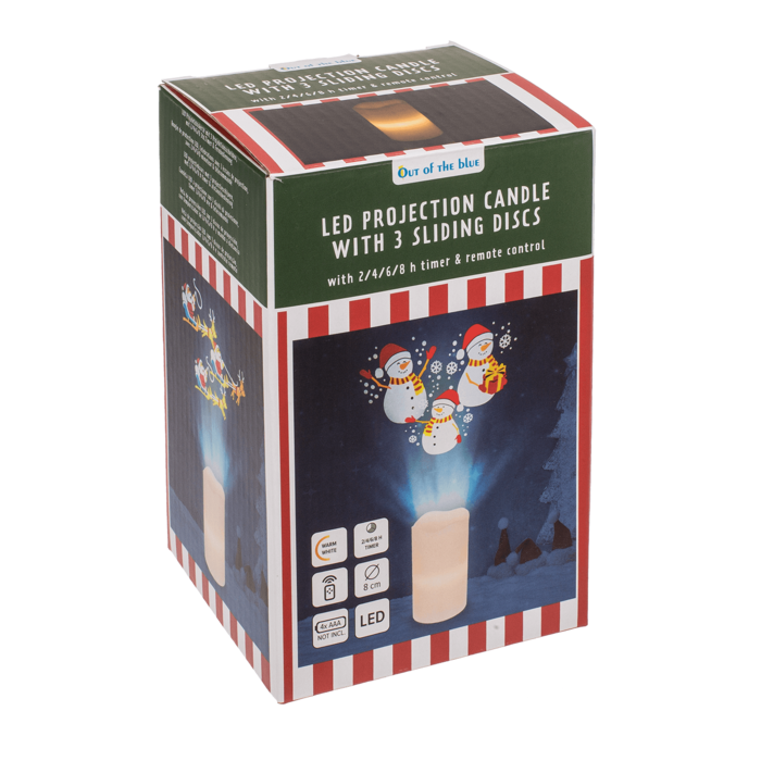 LED candle projector, Christmas, 8 x 15 cm, - Image 3