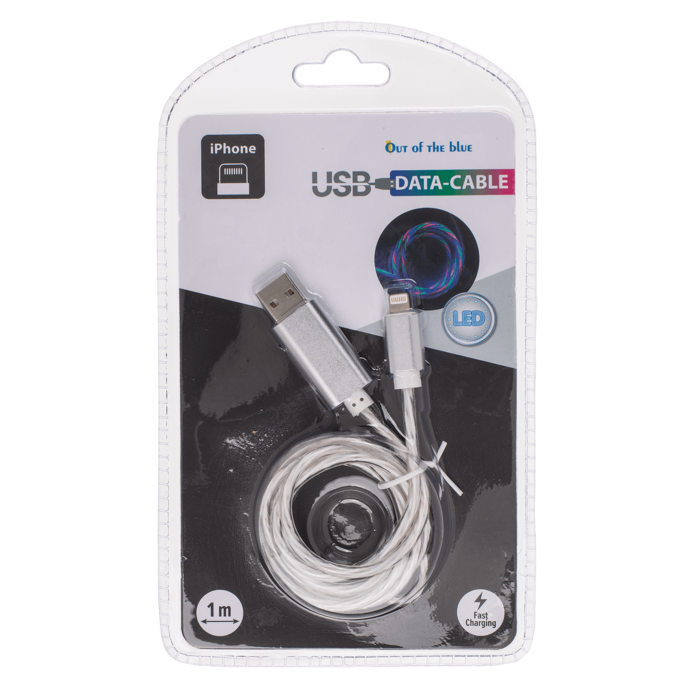USB fast charging cable for iPhone, with LED, - Image 2