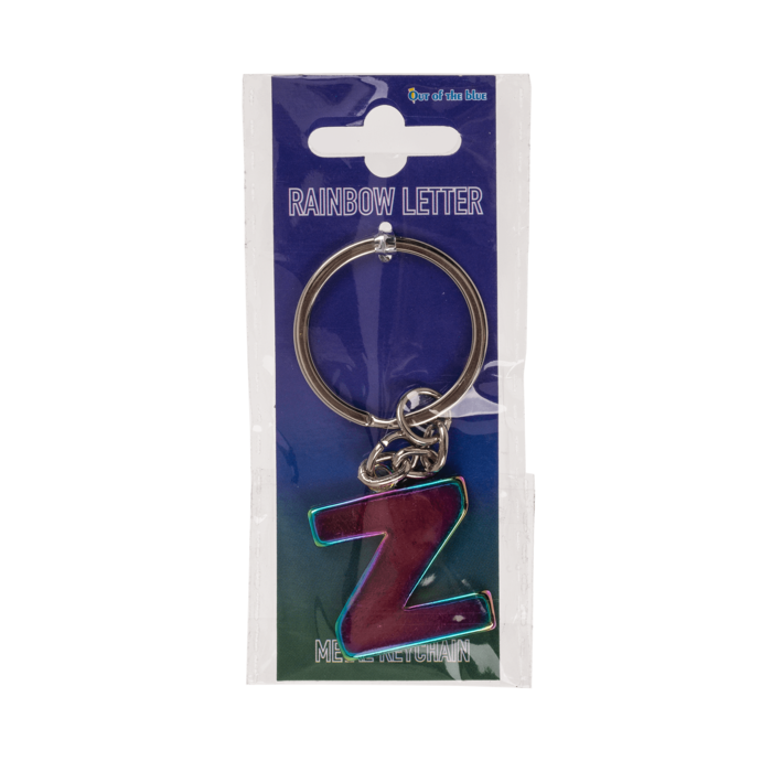Metal Keychain, Rainbow Letter - Letter Z - Image 2