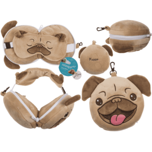 Kids Plush travel pillow with eye mask, - 61/6852#