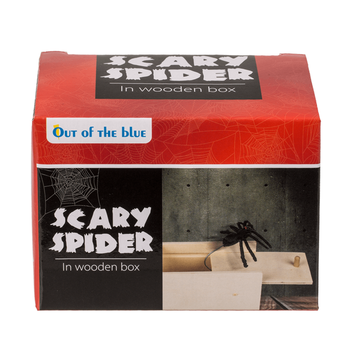 Scary spider in wooden box, - Image 2