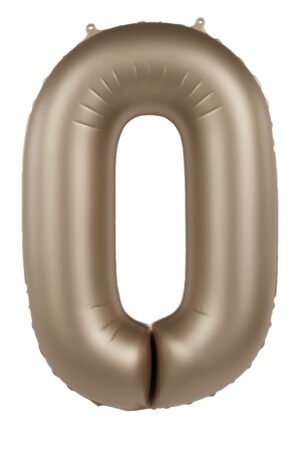 Foil balloon Number 0 - Starlight Gold - Satin Gloss - 86 cm
