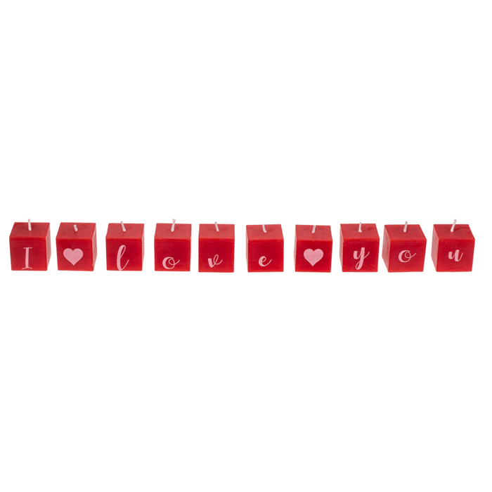 Square candles with letters, I kove you, - Image 2