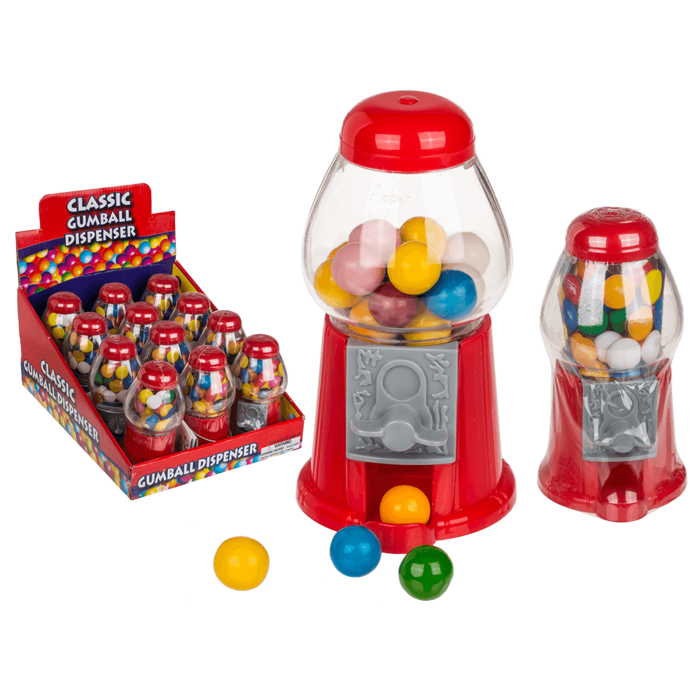 Red Gumball Machine, with ca. 25 g chewing gums,