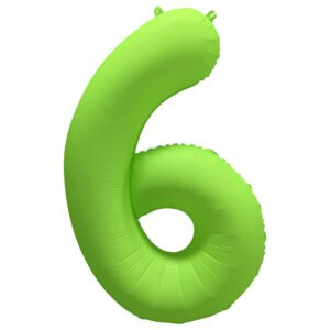 Foil Balloon Number 6 - Neon Green - 86 cm