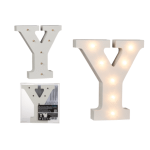 Illuminated wooden letter Y, with 7 LED,