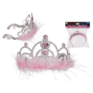 Party crown with rose coloured deco stones &