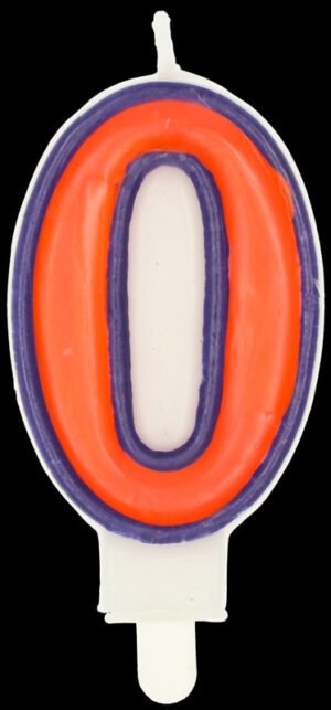 Candle Number 0 Colourful