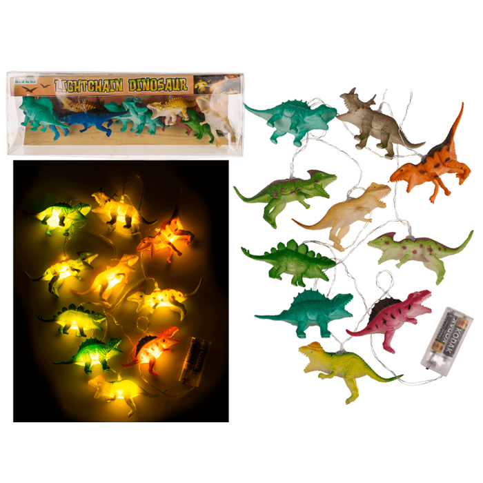 Light chain with 10 LED, Dinosaur,