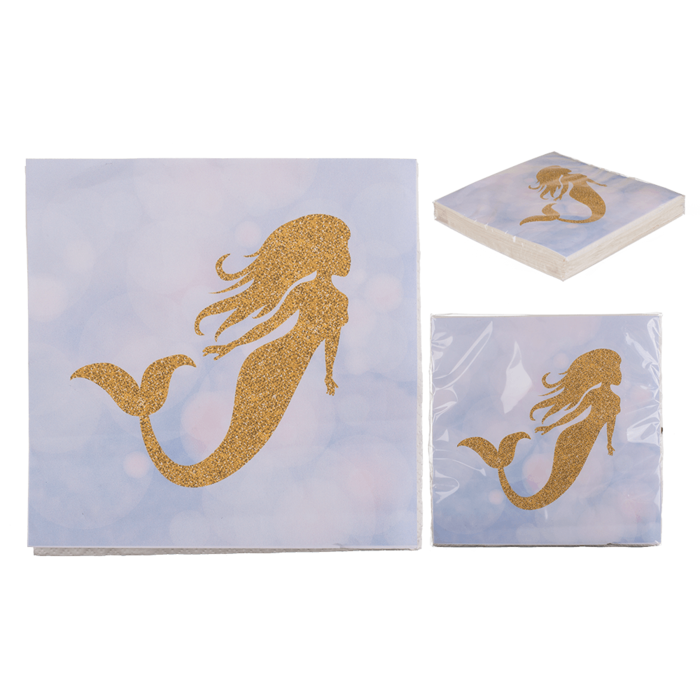 Paper napkins, Mermaid, ca. 33 x 33 cm,