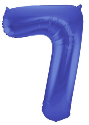 Foil Balloon Number 7 - Blue Metallic Mat - 86 cm