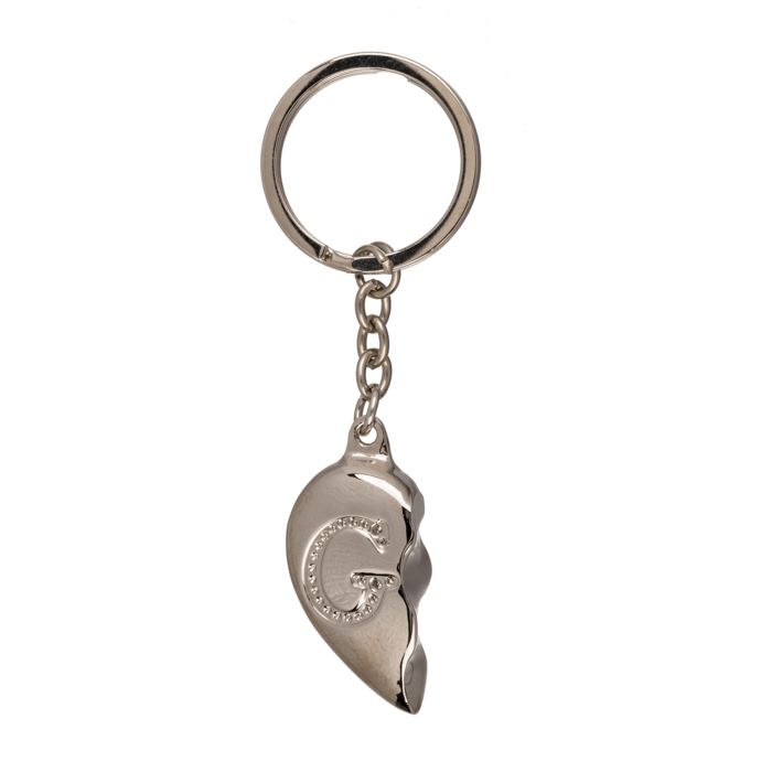Metal Keychain, Broken Heart - Engraved Letter G - Image 3