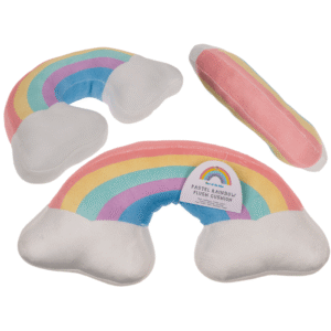 Plush rainbow cushion, Pastel,