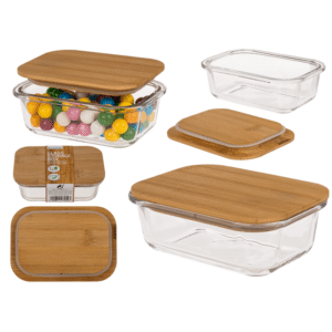 Glass storage box, for 360 ml, ca.15 x 11 cm,