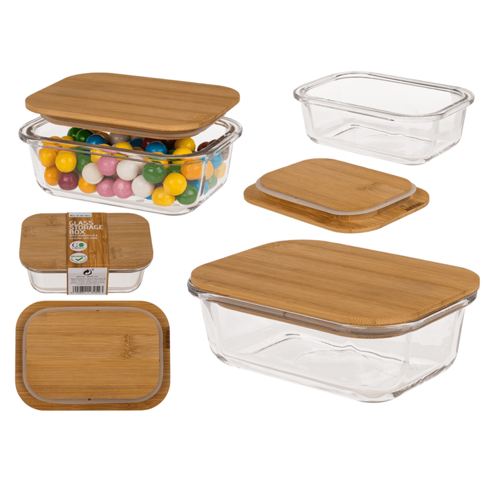 Glass storage box, for 360 ml, ca.15 x 11 cm,