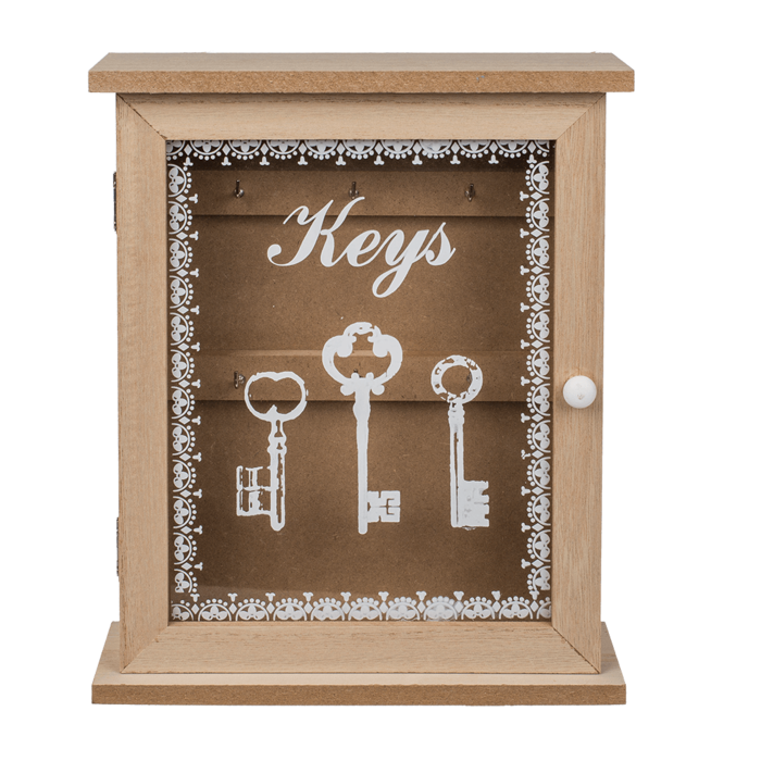 Natural coloured wooden key box, Keys, - Image 2
