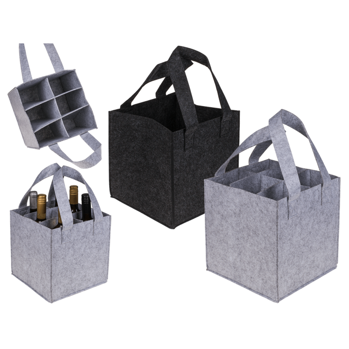 Felt bottle bag for 6 bottles,