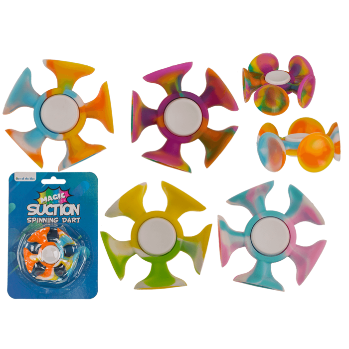 Magic Suction Spinning Dart, 4 colours ass.,