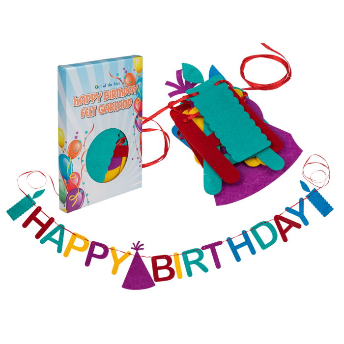 Felt garland, Happy Birthday,