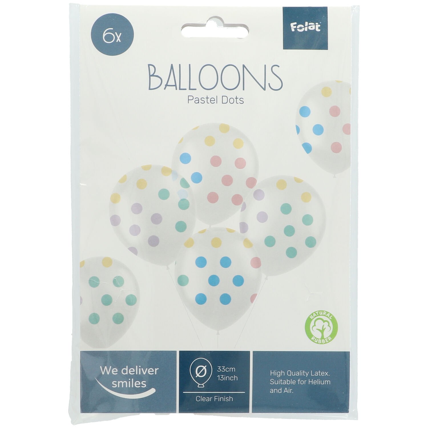 Balloons Pastel Dots Multicolored 33cm - 6 pieces - Image 3