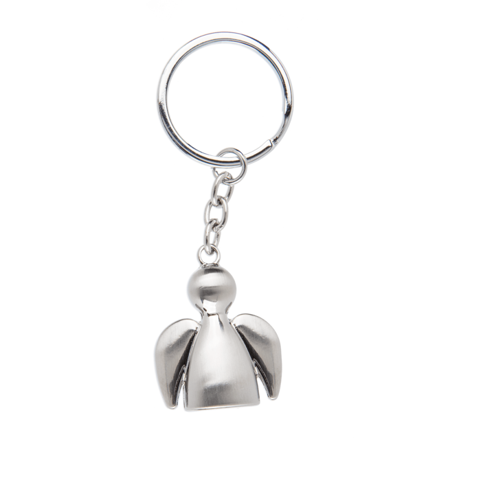 Brushed Metal Keychain, Angel, - Image 4