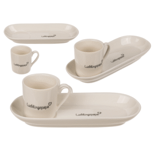 Espresso mug with oval saucer,