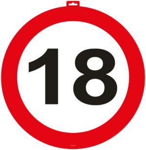 18th Birthday Traffic Sign Door Sign - 47cm