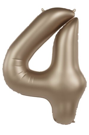 Foil balloon Number 4 - Starlight Gold - Satin Gloss - 86 cm