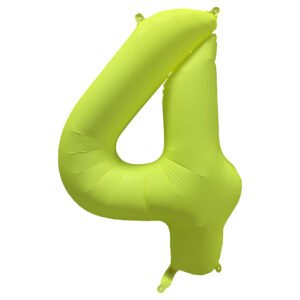 Foil Balloon Number 4 - Neon Yellow - 86 cm