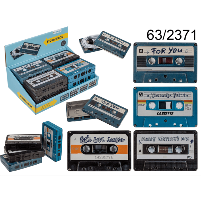 Metal storage box, Music cassette,
