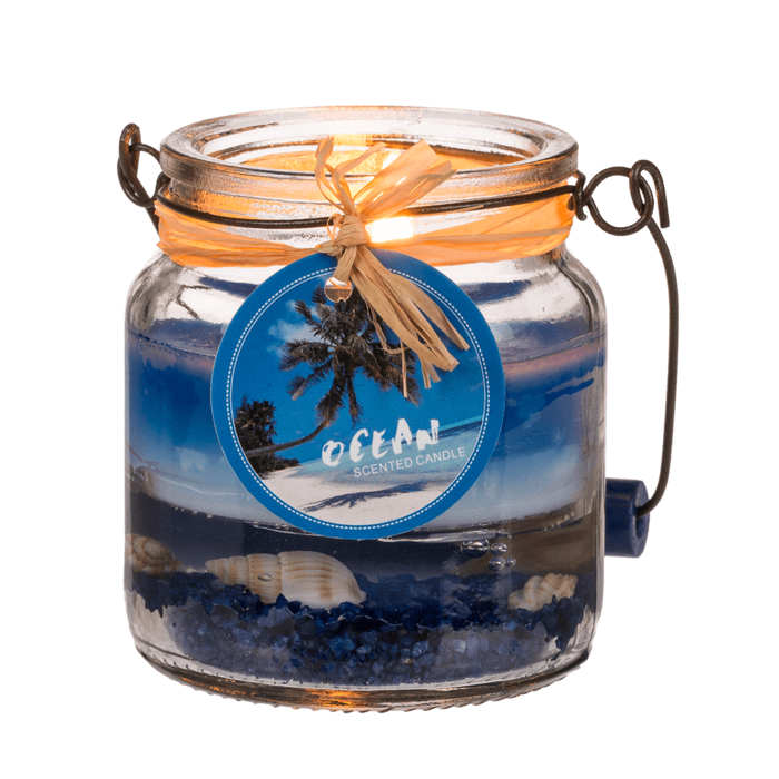 Candle in glass with metal handle, Maritime, - Image 4