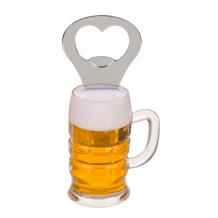 Metal bottle opener, beer glass with magnet, - Image 2