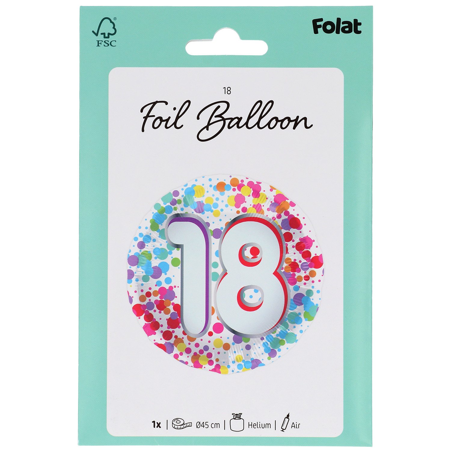 Foil Balloon - 18 - Rainbow - 45 cm - Image 3