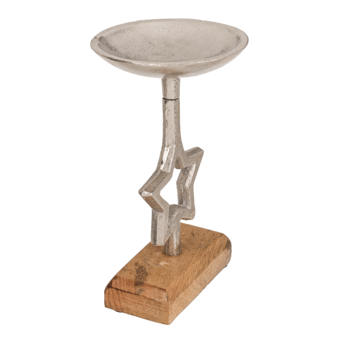 Silver coloured candleholder, Star - Image 3