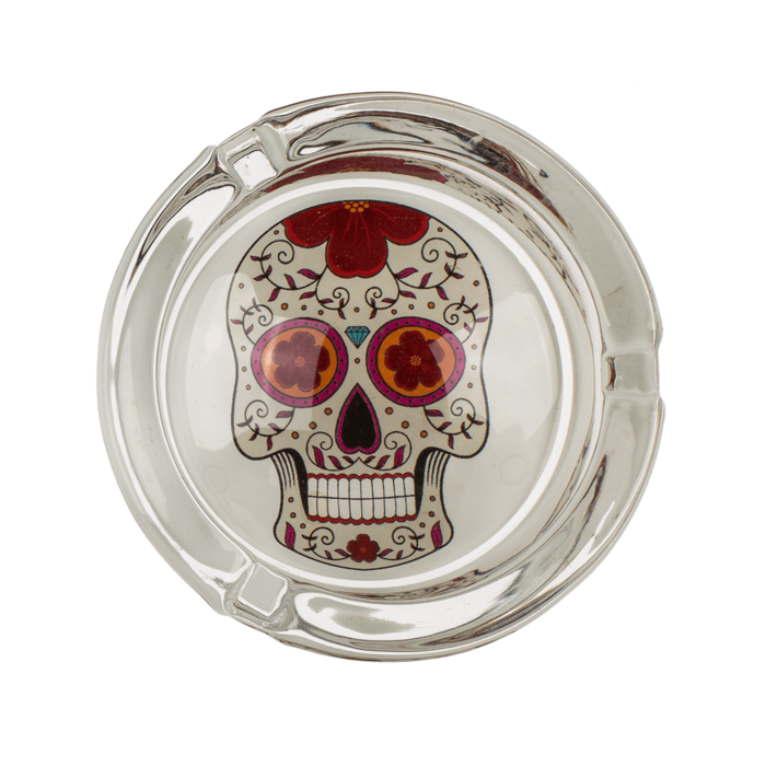 Glass ashtray, Coloured Skull, - Image 4