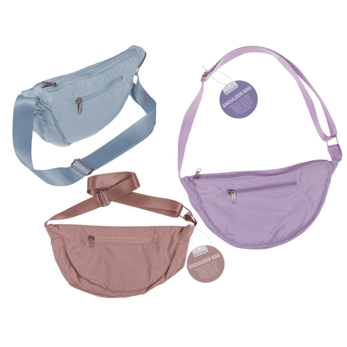 Half rounded shoulder bag with zipper, - 02/5075#