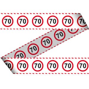 70th Birthday Traffic Sign Barricade Tape - 15 m