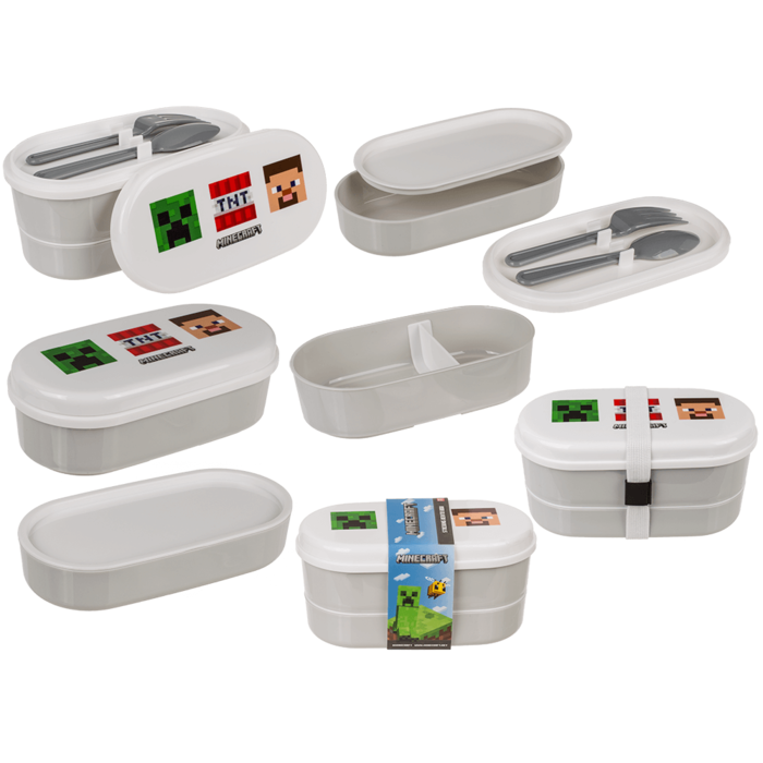 Lunch box, Minecraft, with 2 compartments,