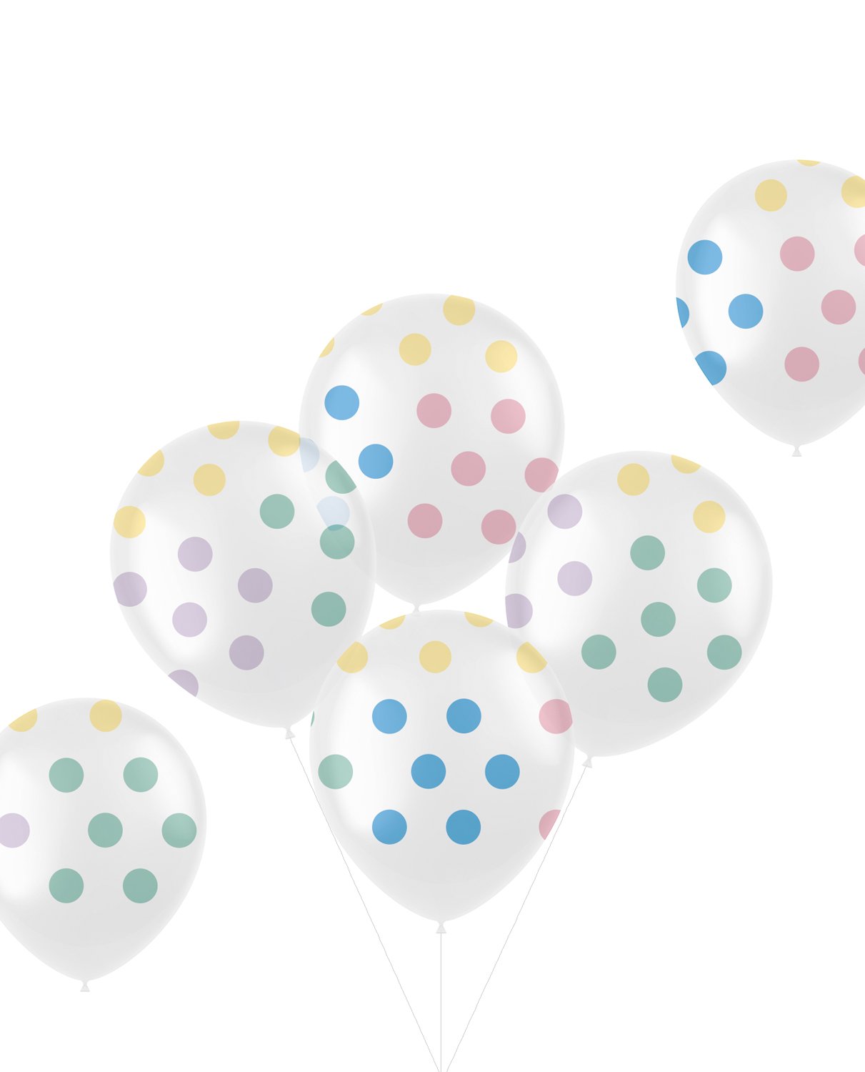 Balloons Pastel Dots Multicolored 33cm - 6 pieces