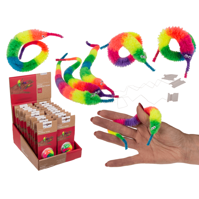 Magic Rainbow Worm, approx. 22 cm,