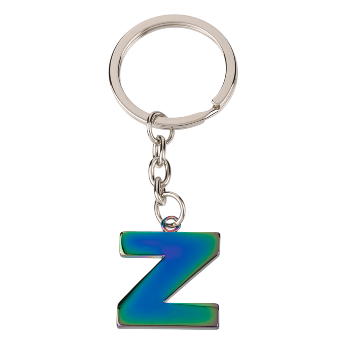 Metal Keychain, Rainbow Letter - Letter Z - Image 3