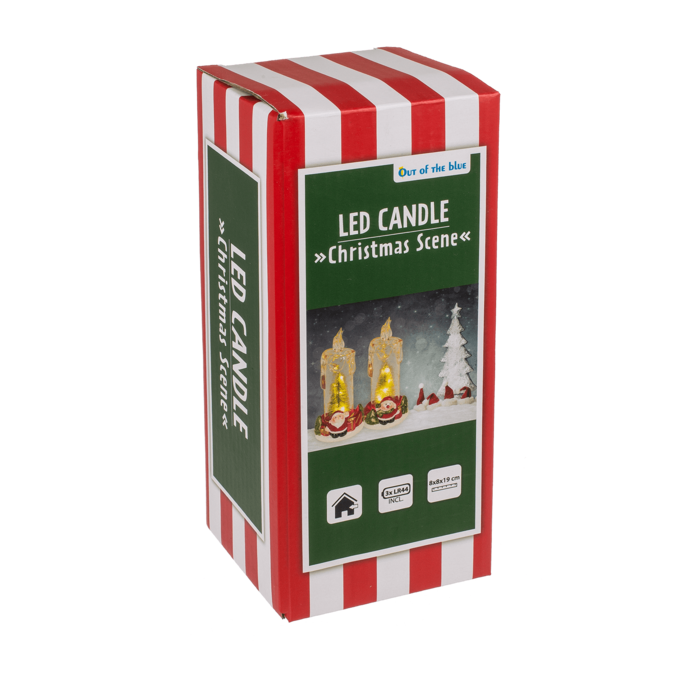LED candle with Christmas scene, acrylic/dolomite, - Image 3